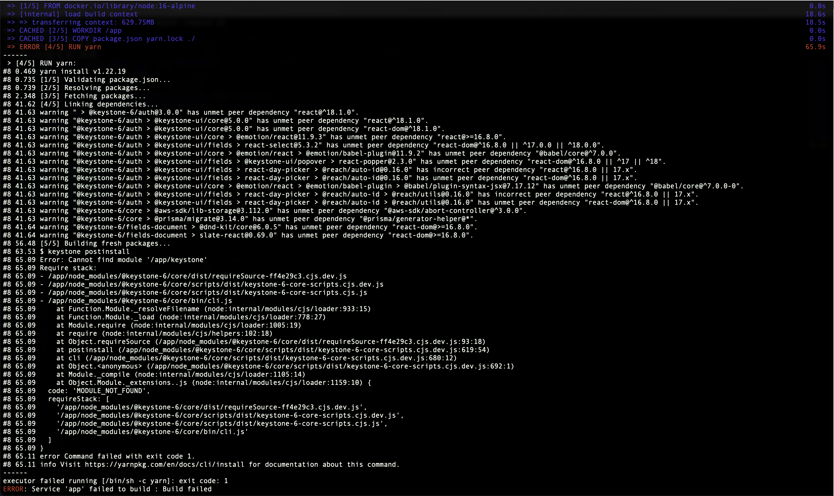 Cannot build Docker image from fresh Keystone 6 repo · Issue #7641 ...