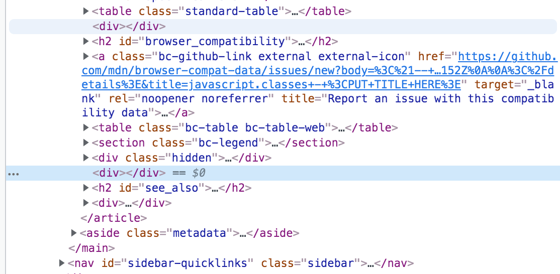Empty Div Purge empty divs from main content? · Issue #4527 · mdn/yari · GitHub