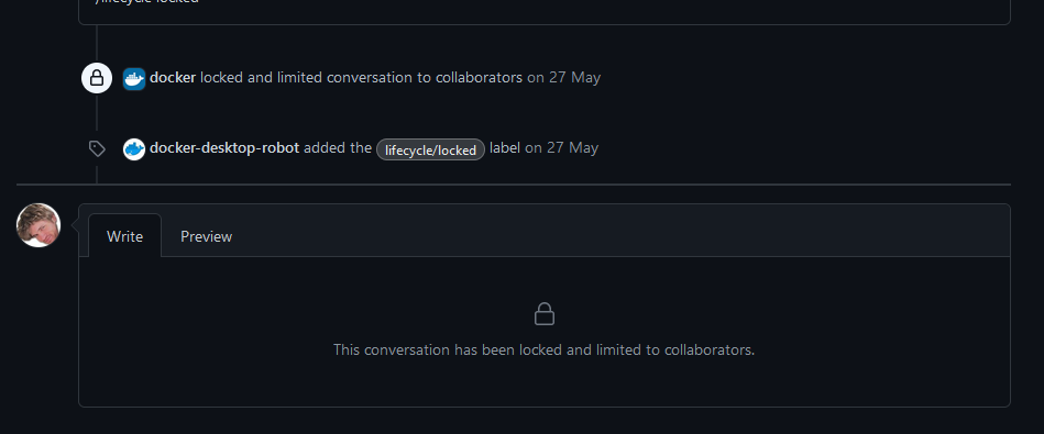 Tickets "locked" by docker and can no longer be commented · Issue ...
