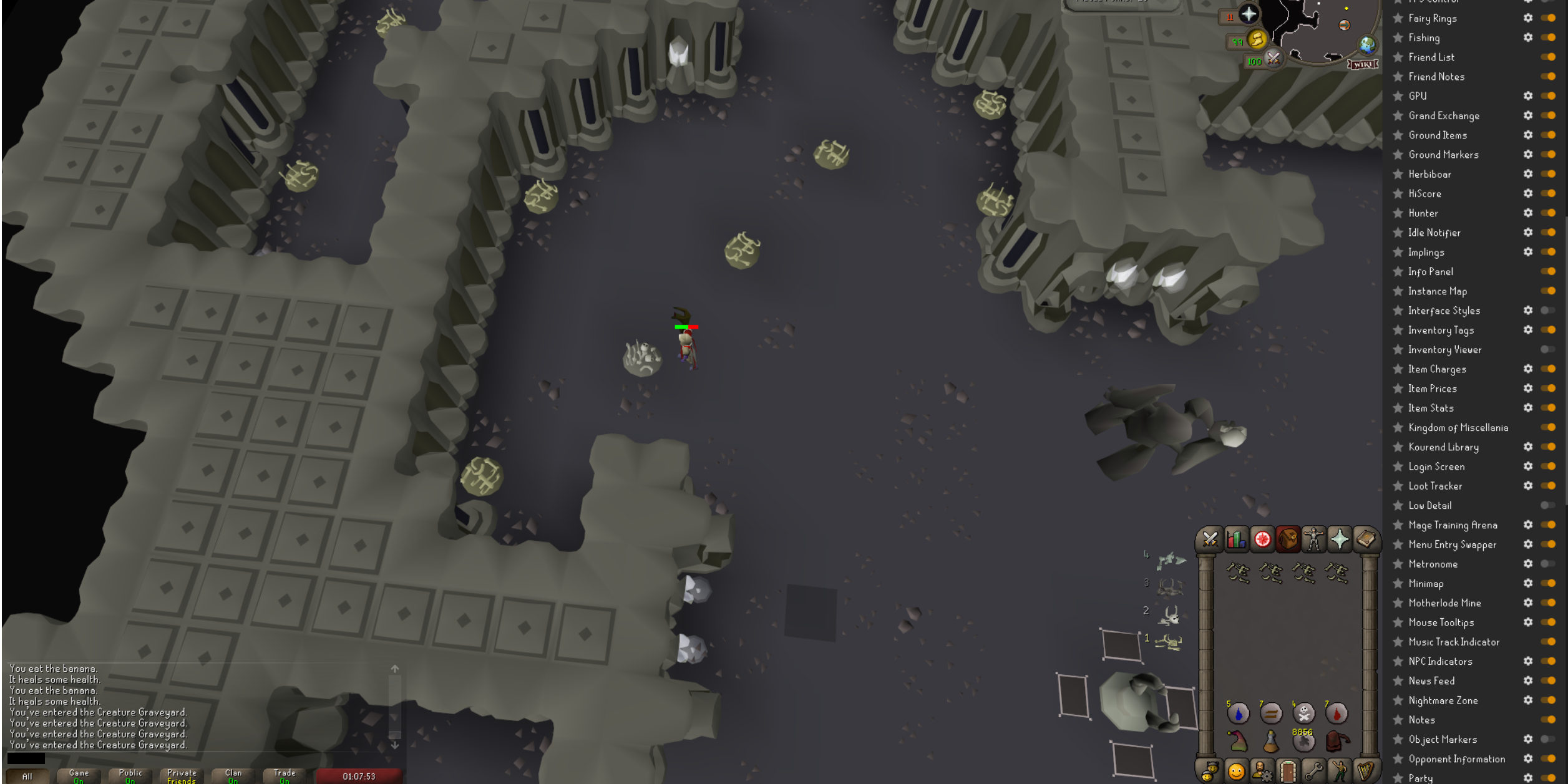 Mage Training Arena Issue Graveyard Interface not displaying properly