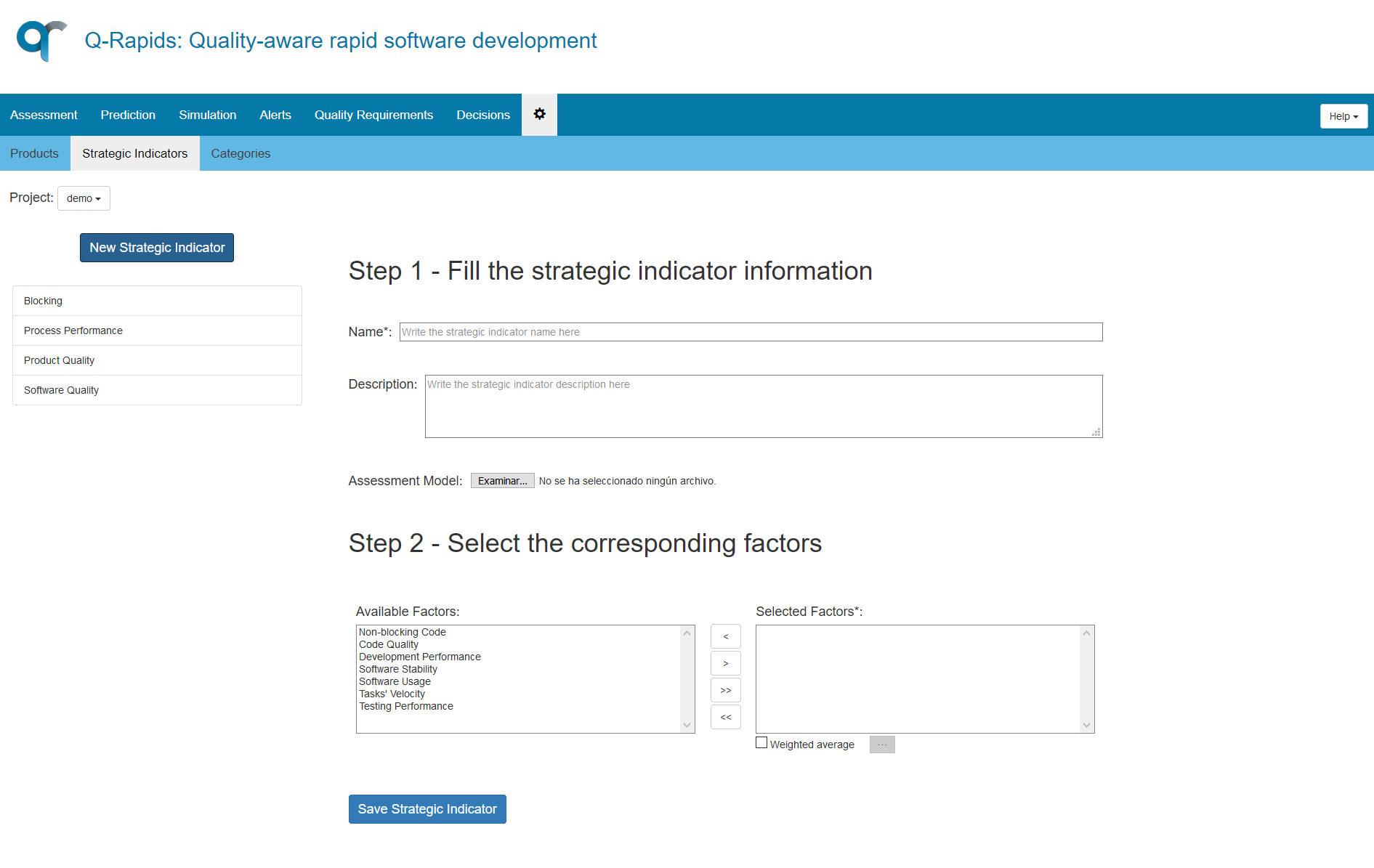 Strategic Indicator creation
