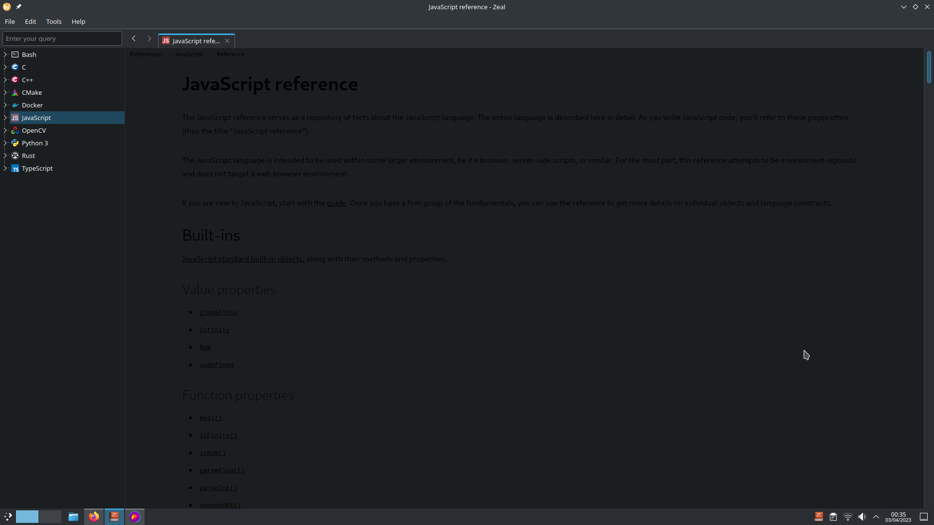 i can't see javascript docset in KDE plasma using DE dark theme · Issue ...