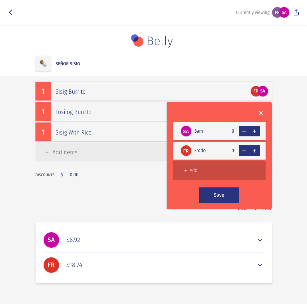 GitHub - triciamedina/belly-app: A real-time bill splitting calculator ...