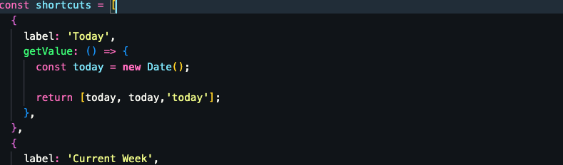 Date Range Picker - Shortcuts unable to get the shortcut that is ...