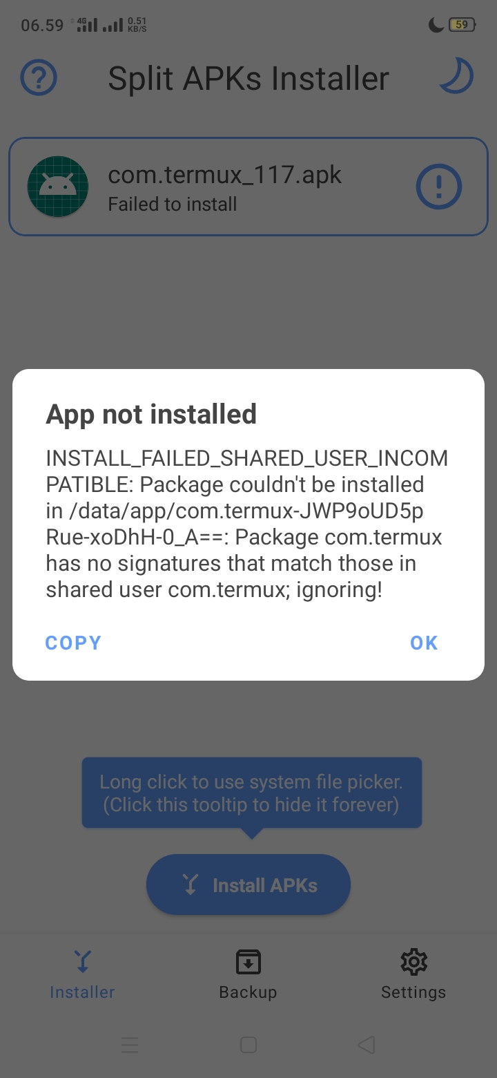 [Bug]: can't install on android 9 · Issue #2298 · termux/termux-app ...