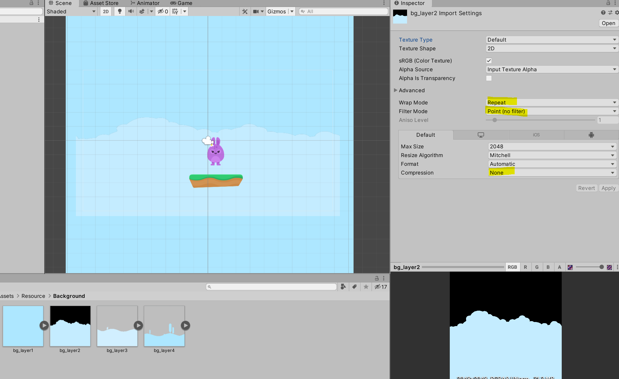 2-1 배경 제작 - 유니티 헤엄치기 [따라하면서 배우는 유니티 2D 입문서]