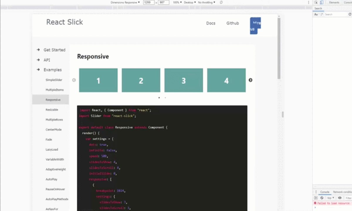 The item from the responsive list is not defined correctly · Issue #2137 ·  akiran/react-slick · GitHub