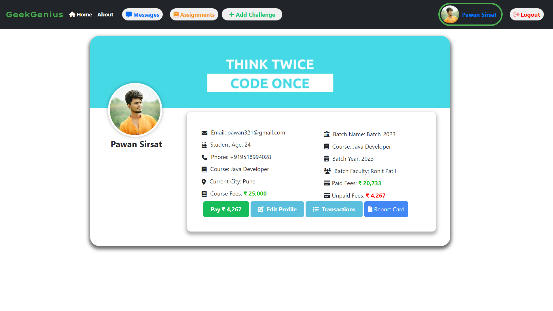 Github Pawansirsat Classroom Management The Application Has Three