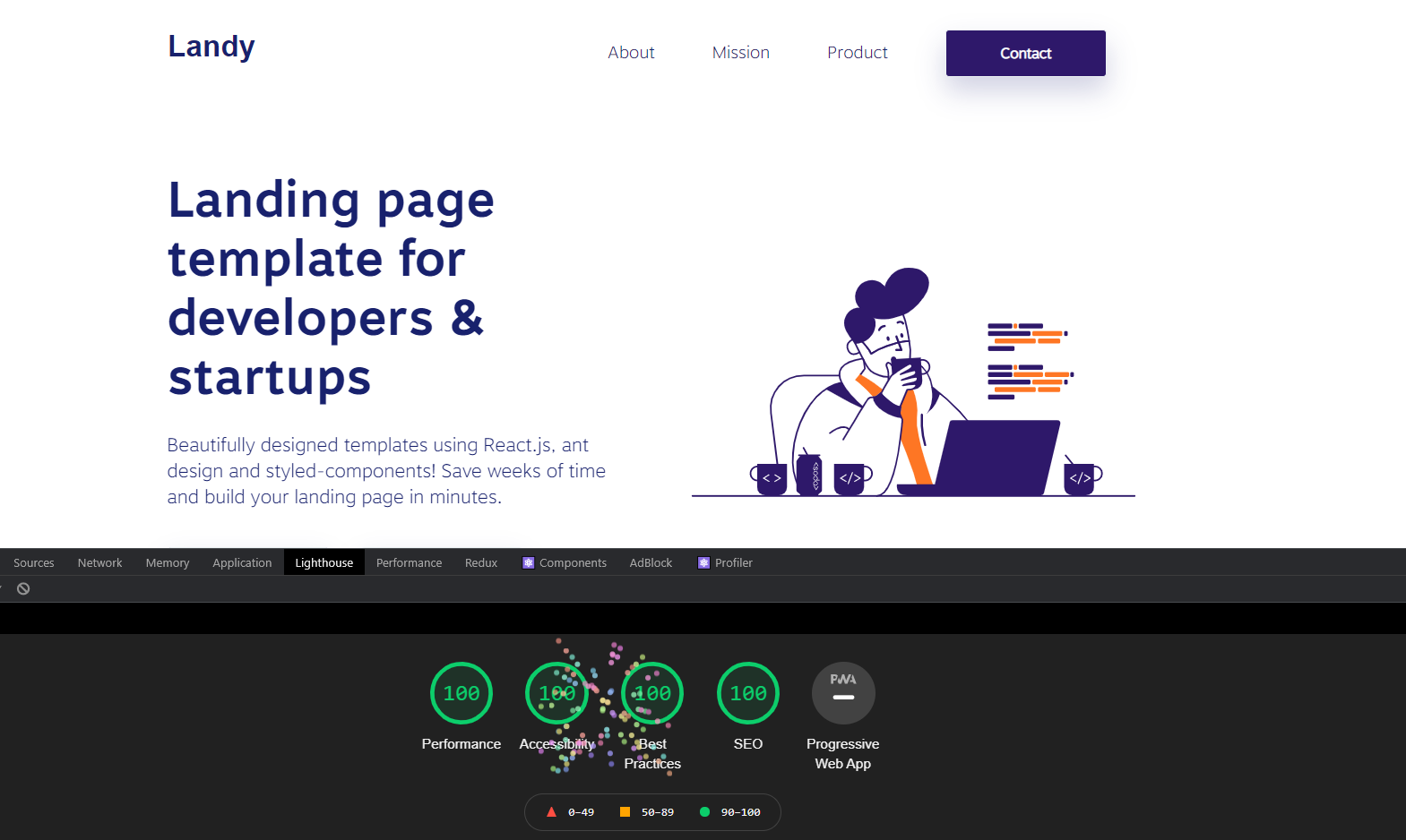 react website template free