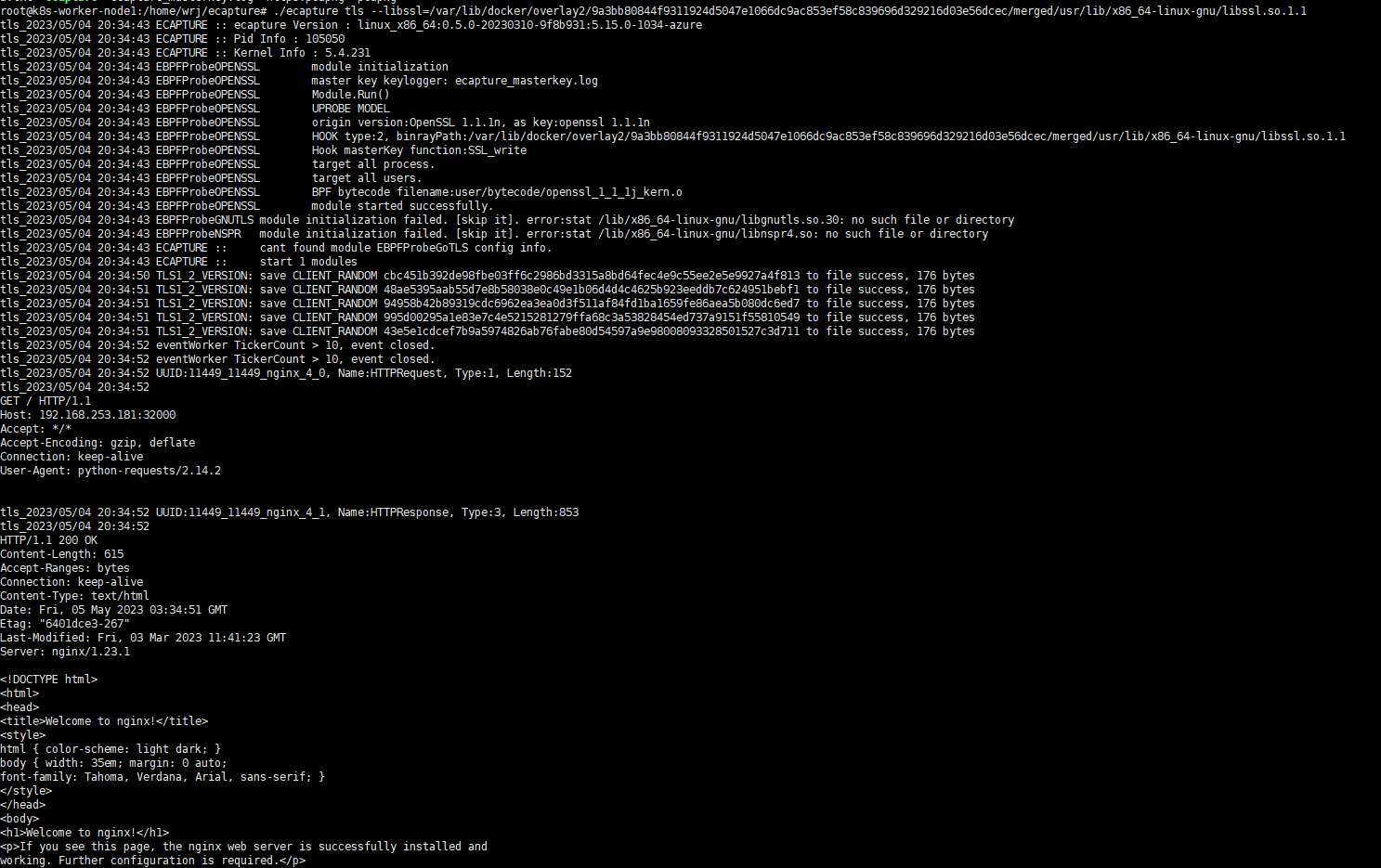 在k8s中 -w参数无法捕获明文数据 · Issue #361 · gojue/ecapture · GitHub