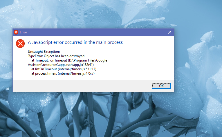 Error after closing the Assistant. See screenshot. · Issue #221 ...