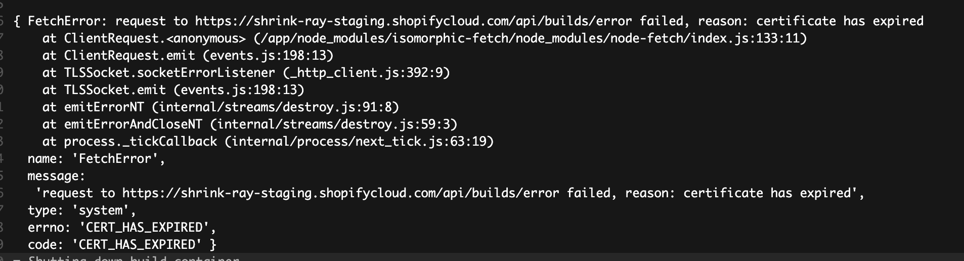 invalid cert on staging · Issue #1355 · Shopify/quilt · GitHub