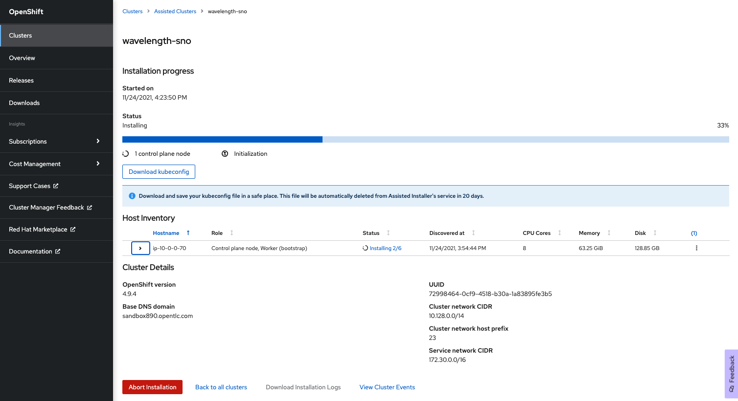 GitHub - pmfarley/SNO-Wavelength: Installing Single Node OpenShift onto ...