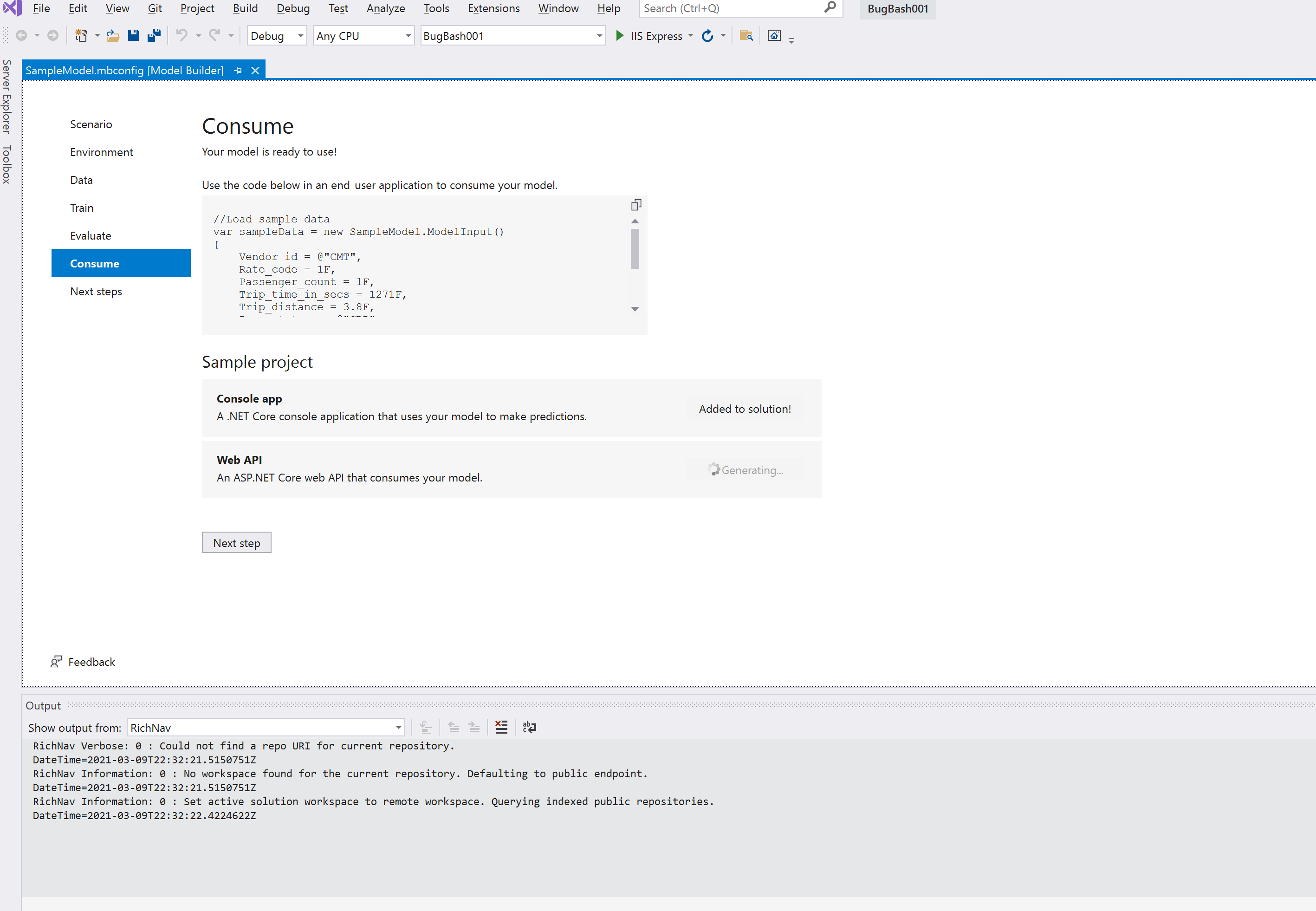 Consume page: Spinner keeps spinning if you say "No" to overwrite ...