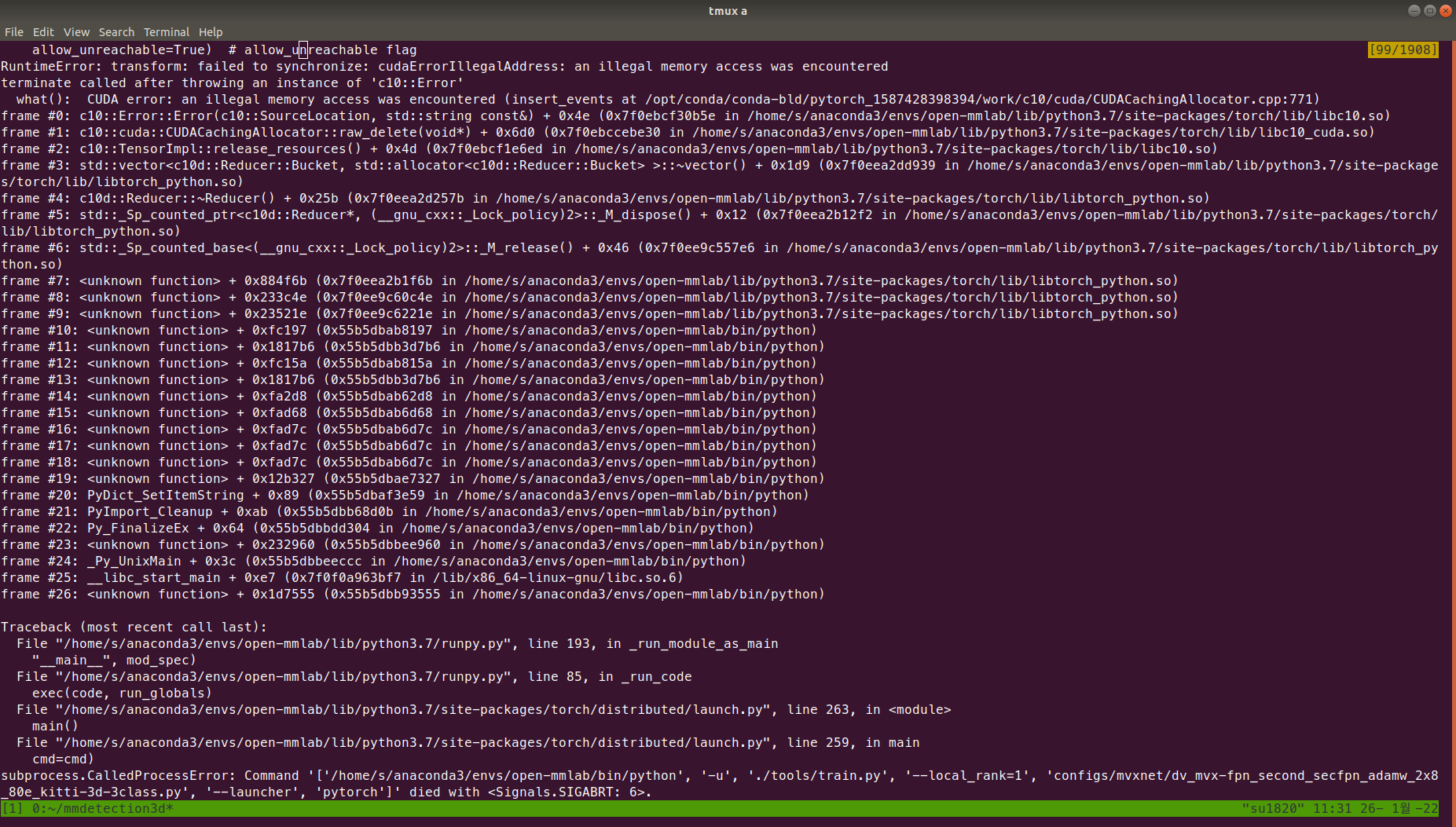 Training suddenly stopped · Issue #1191 · open-mmlab/mmdetection3d · GitHub