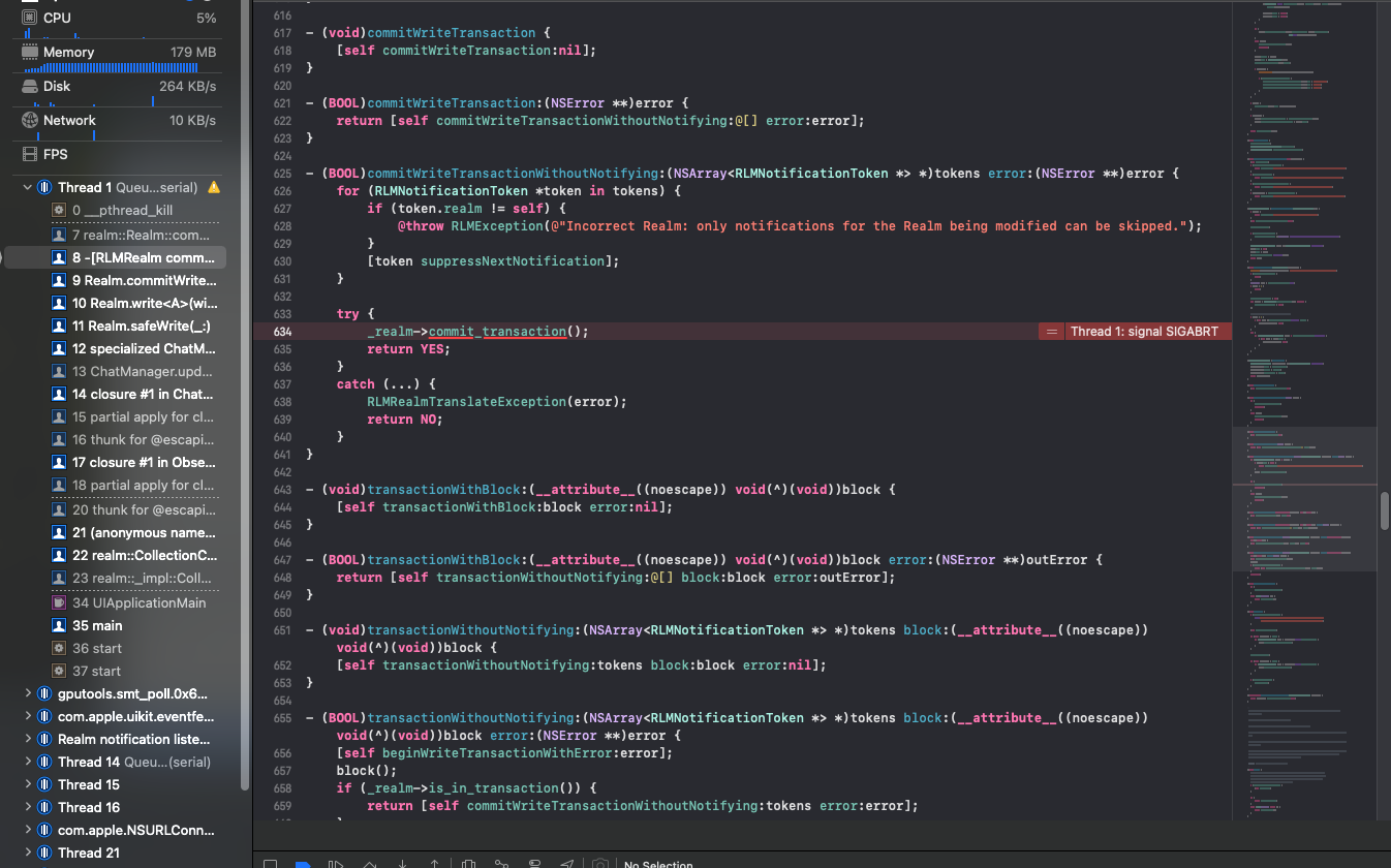 Realm fatal error (Realm swift) · Issue #4578 · realm/realm-core · GitHub