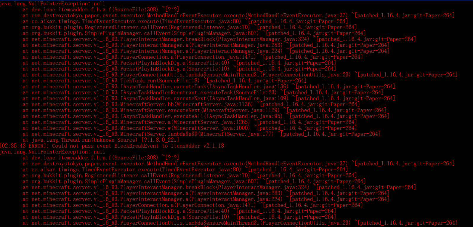 [BUG] Sudden Lag on Paper 1.16.4 · Issue #497 · PluginBugs/Issues ...