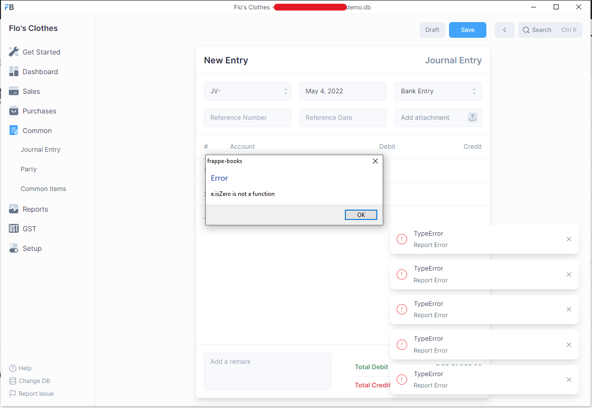 getting error: : dupl - page 2 Images High Quality... Duplicate Journal Error 0.7.0 · Issue #493 · frappe/books · GitHub