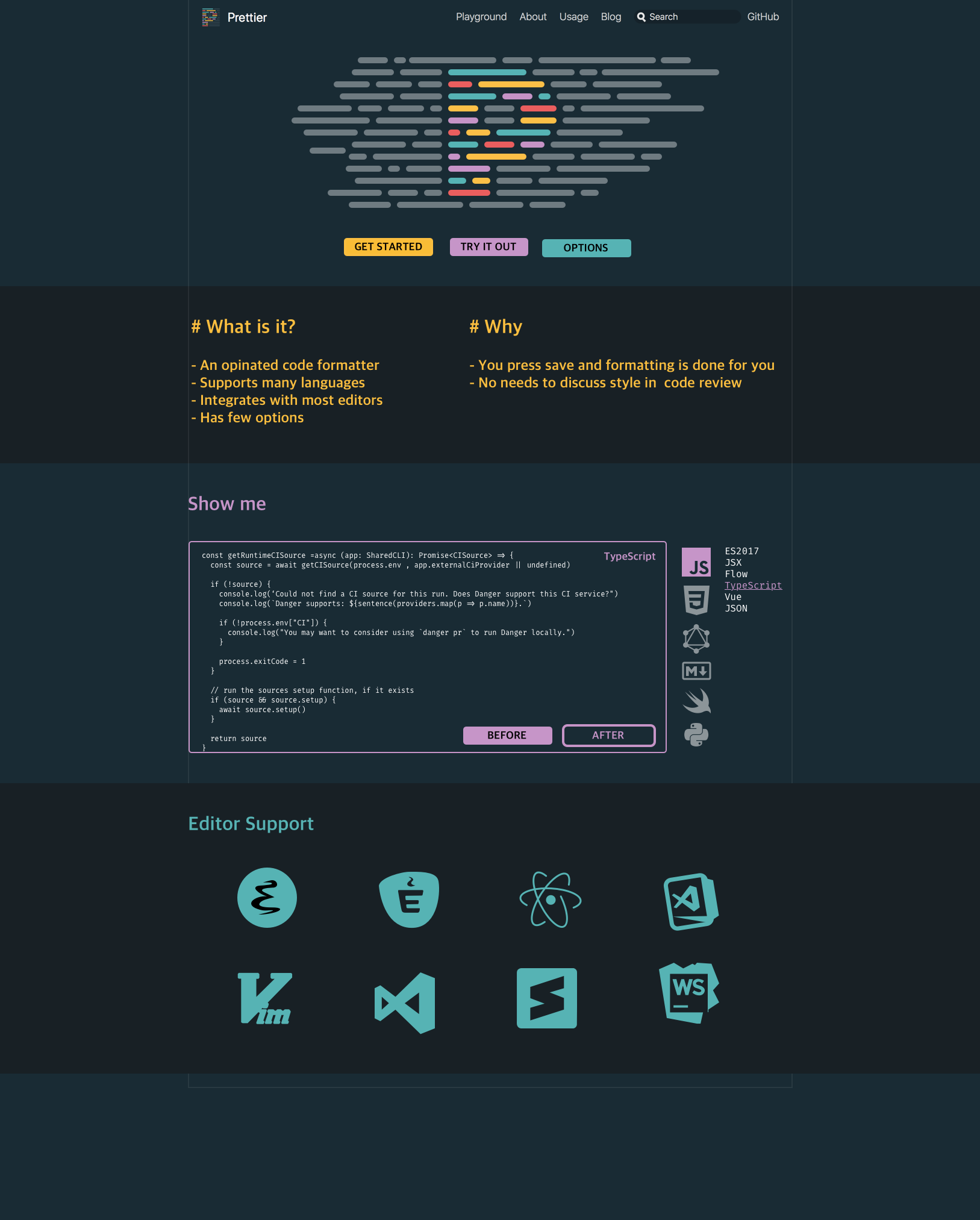 WIP Homepage design thread · Issue #3669 · prettier/prettier · GitHub