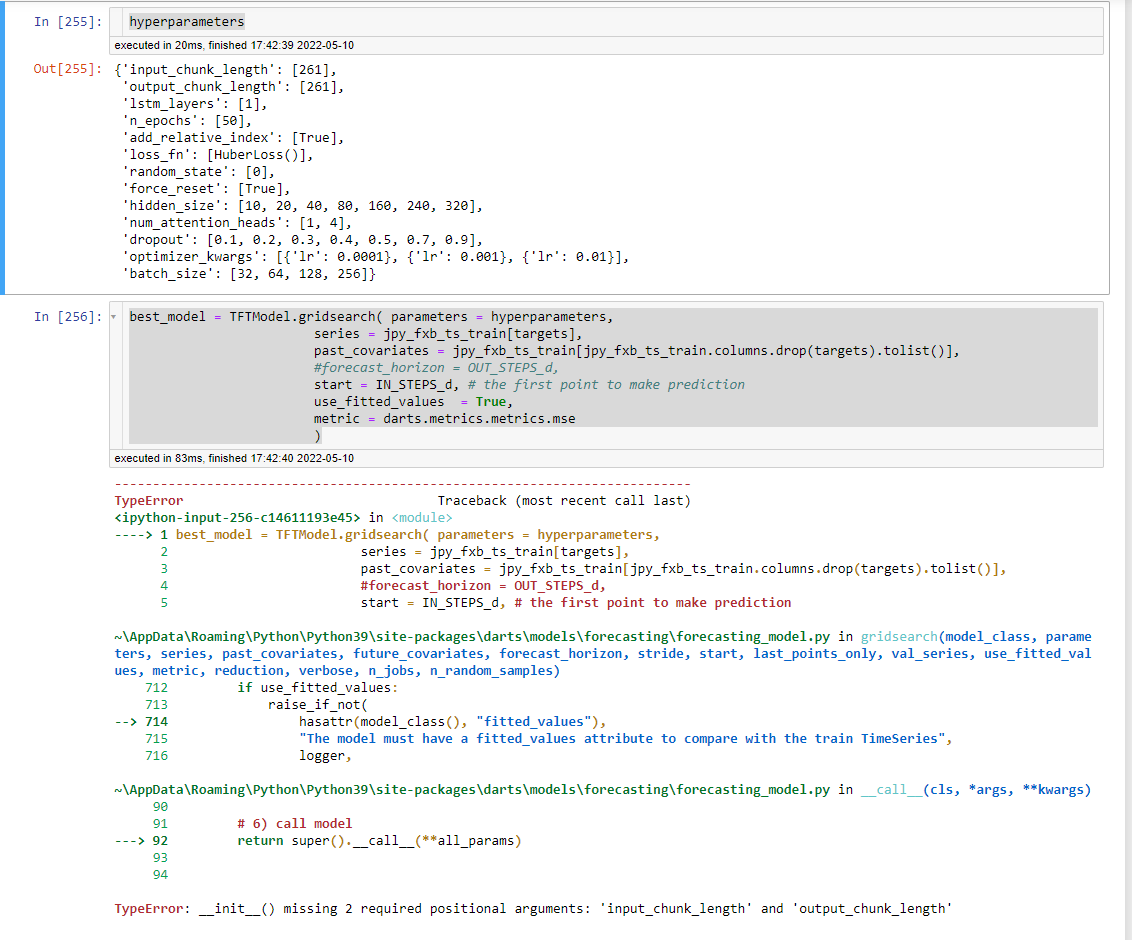 Error using gridsearch for TFTModel[BUG] · Issue #953 · unit8co/darts ...
