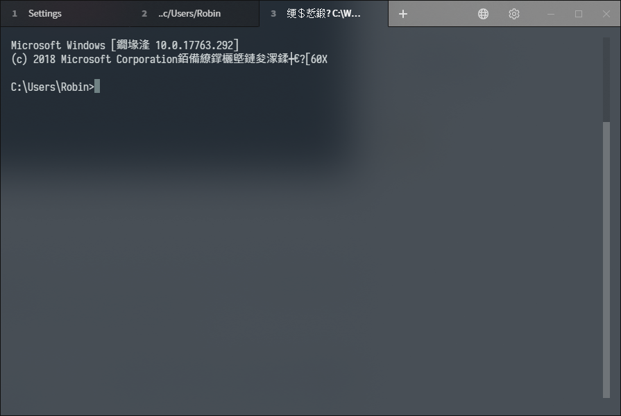 Garbled Chinese text using cmd as shell. · Issue #654 · Eugeny/tabby ...