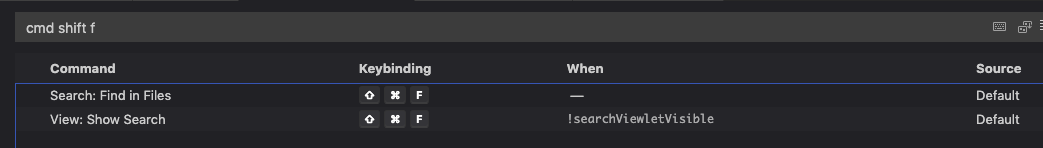 After restarting VS Code with extensions disabled, the search panel ...
