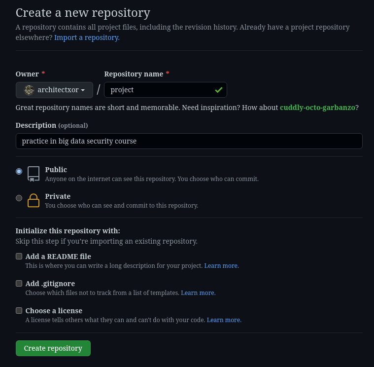 GitHub - architectxor/project: practice in big data security course