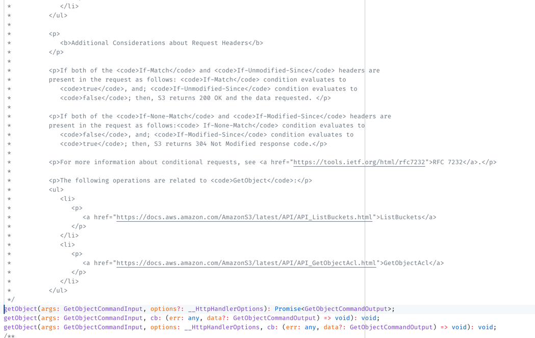 Documentation has lots of raw HTML code · Issue #1972 · aws/aws-sdk-js ...
