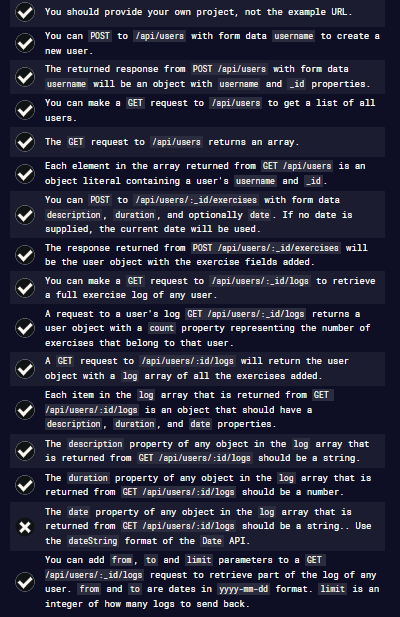 Exercise Tracker - Back End Development and APIs Projects | problem ...
