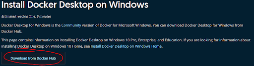 Install docker destop on windows