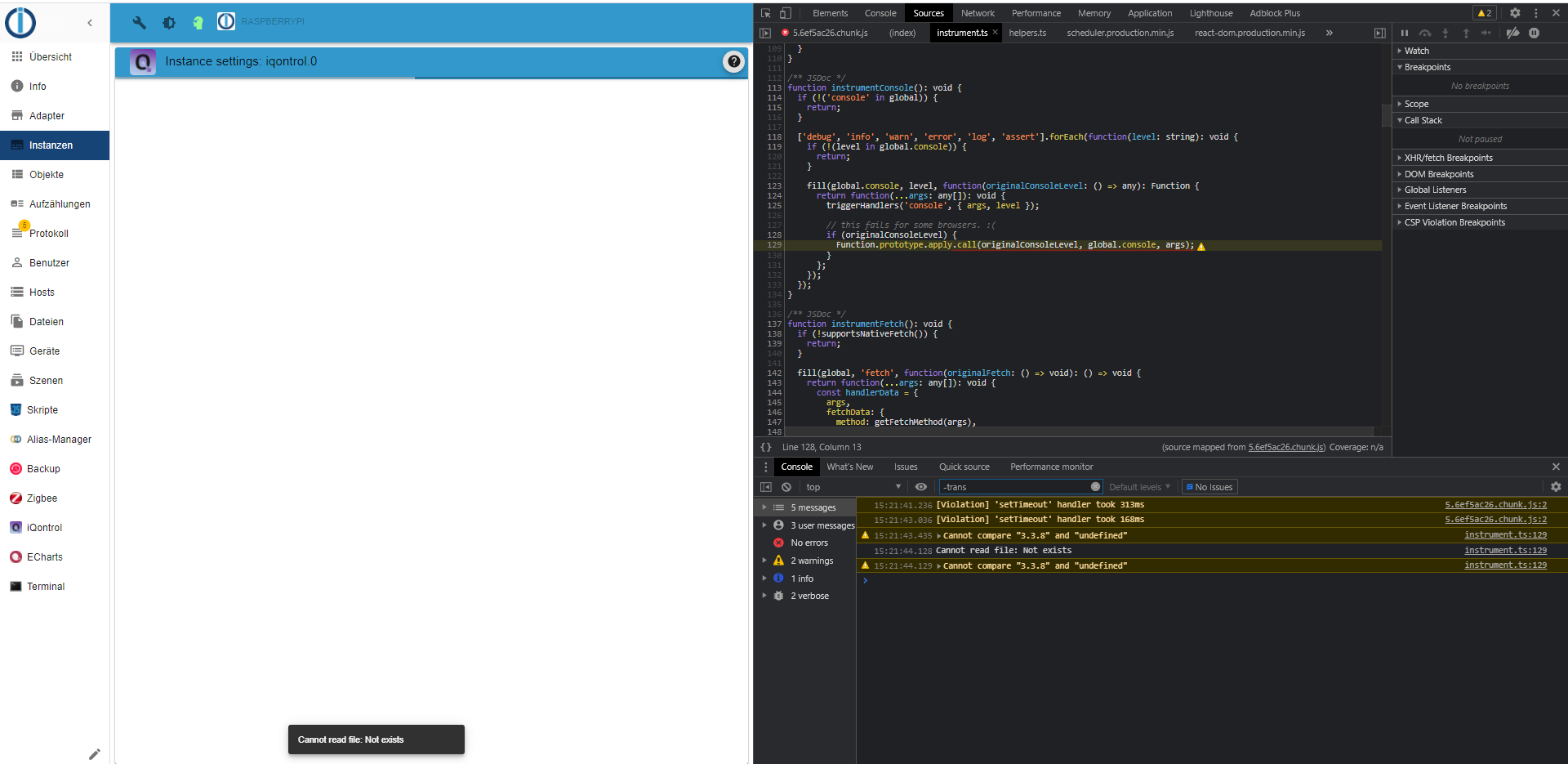 Since 5.0.18 the iQontrol-Admin does not open · Issue #848 · ioBroker ...