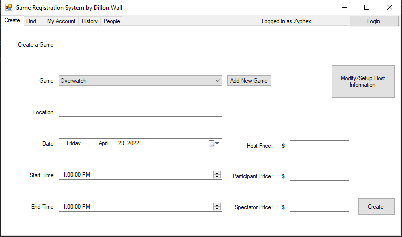 Game Register Example GitHub - DillonWall/GamesDatabaseForms: Game registration system ...