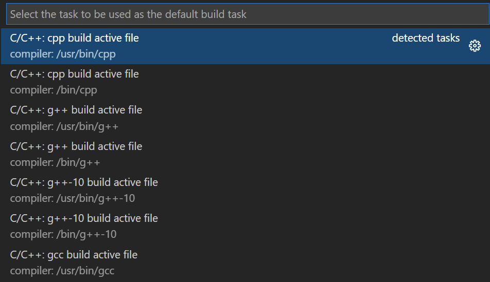 No g++ option to set config file for c++ build, with vscode, in Ubuntu ...