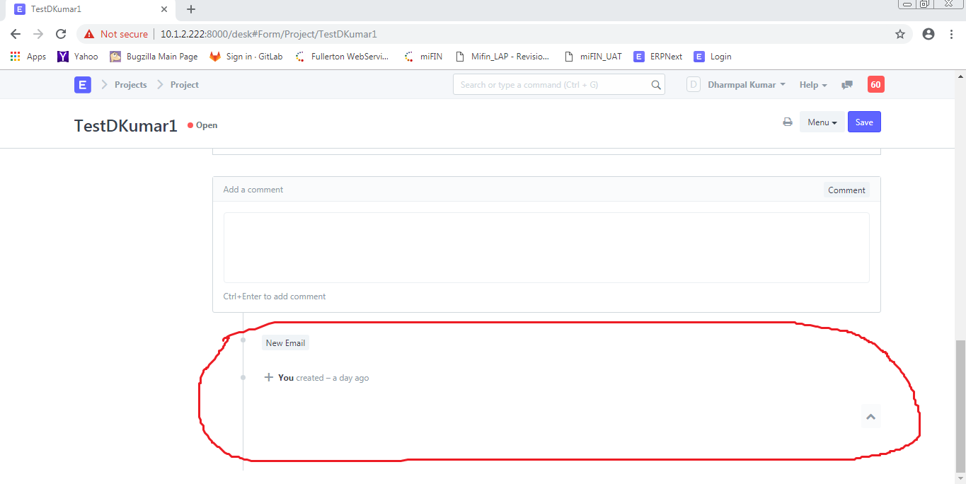 Tracking for user activity in Project, Task and Timesheet creation or