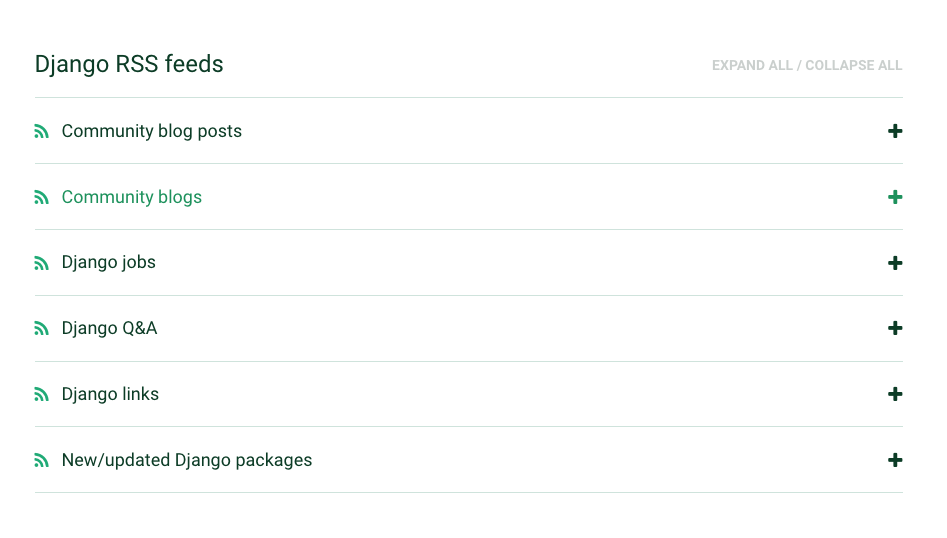 Django blogs in Community mockup