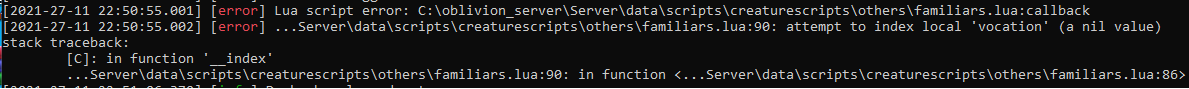 [Bug]: familiars creaturescripts 'vocation' nil value · Issue #332 ...