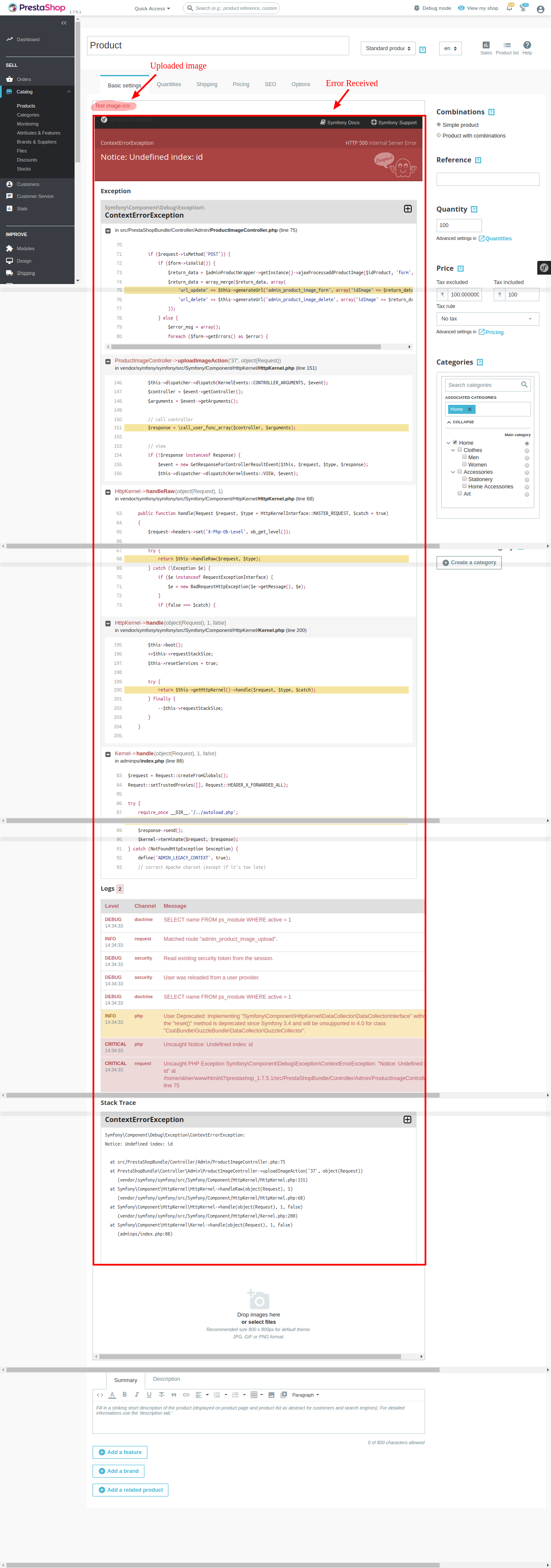 Error while uploading invalid image in Product : Missing Validation ...