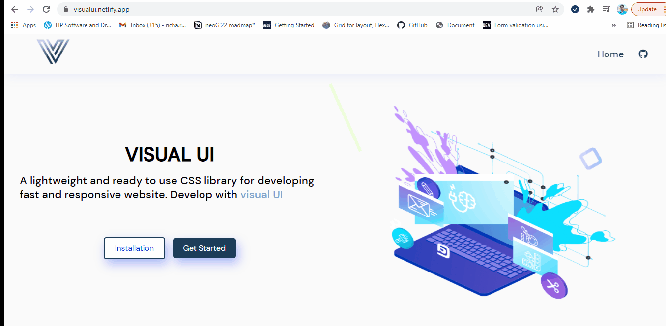 GitHub - Richa-rani02/Visual-UI: A front-end css component library with ...