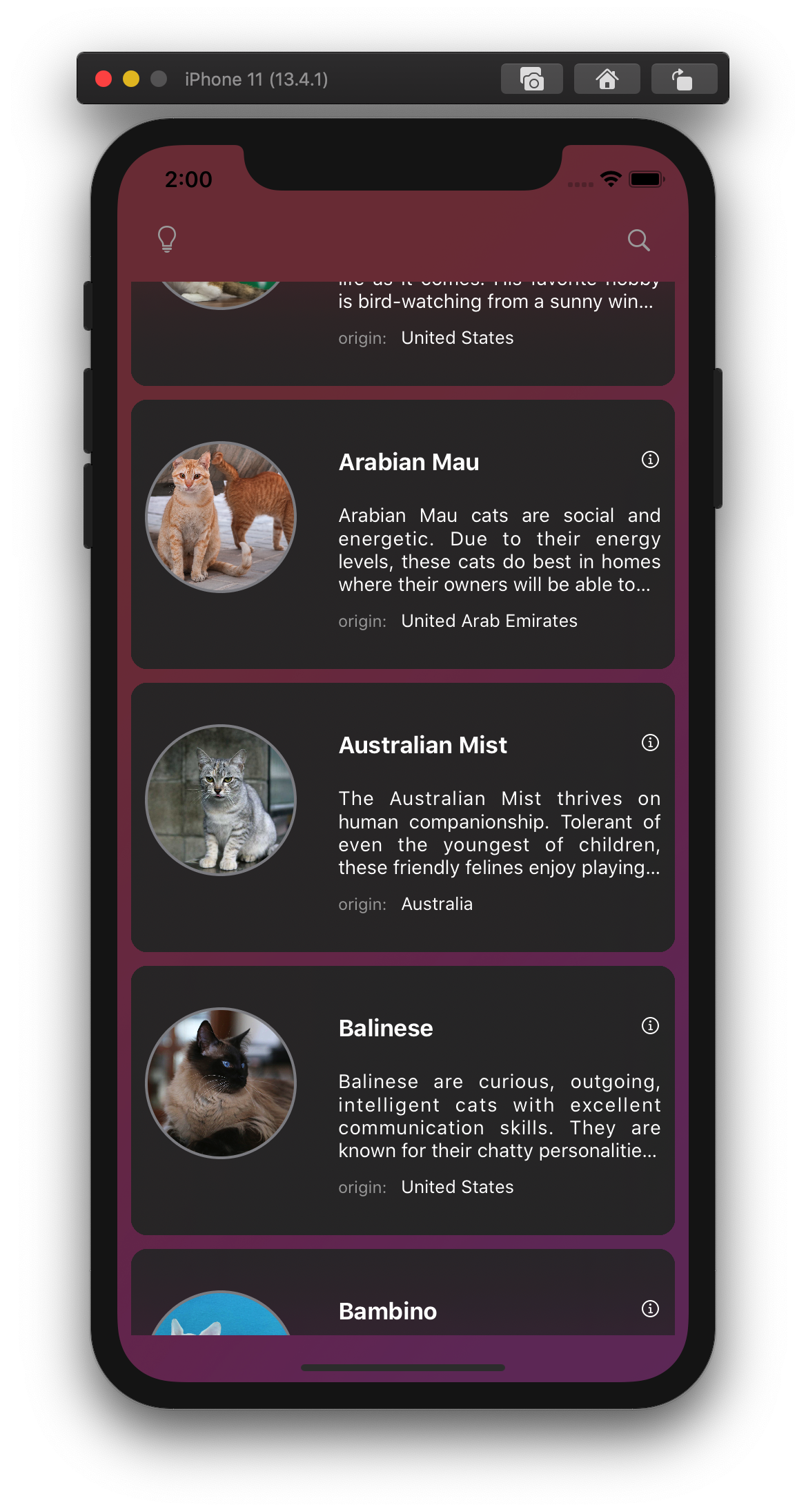 GitHub - xredlinex/CatBreeds: cat breeds the cats api