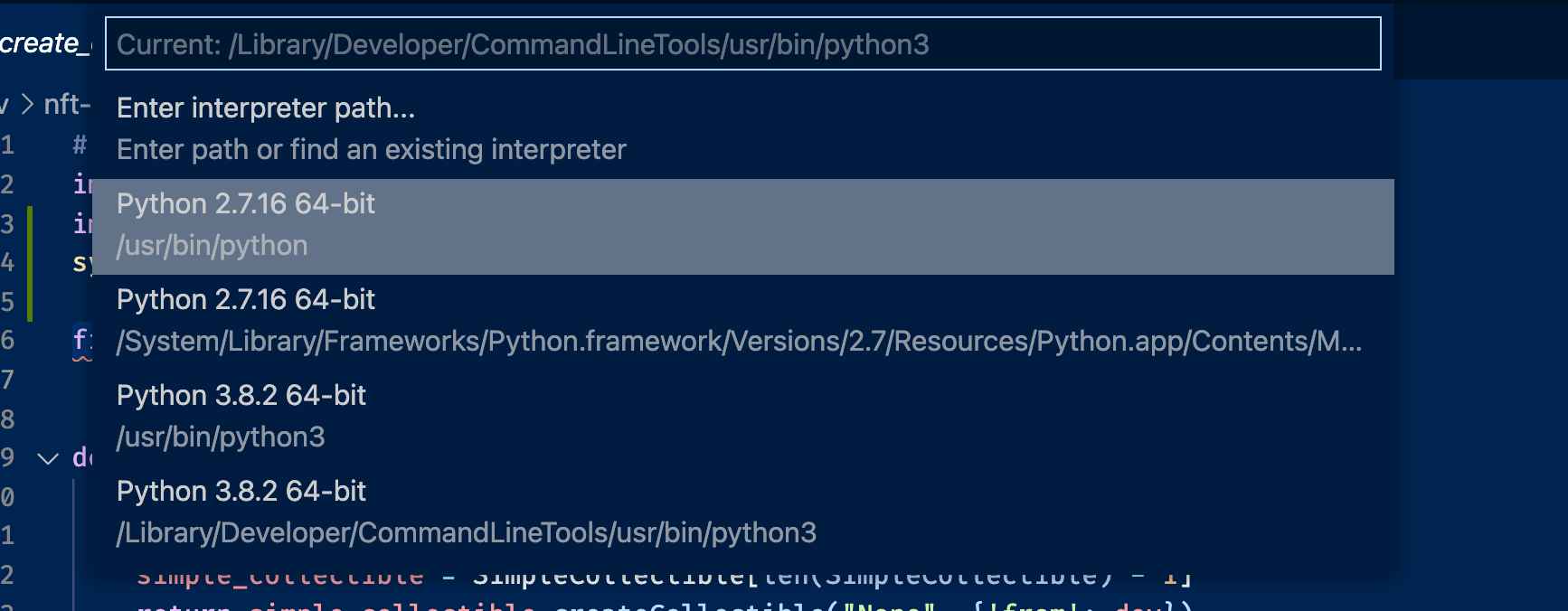 Can't find virtual environment among list of python interpreters ...