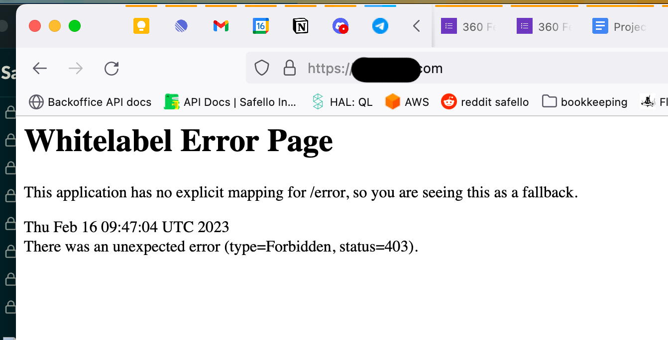 forbidden 403 before even getting to the login page · Issue #28359 ...