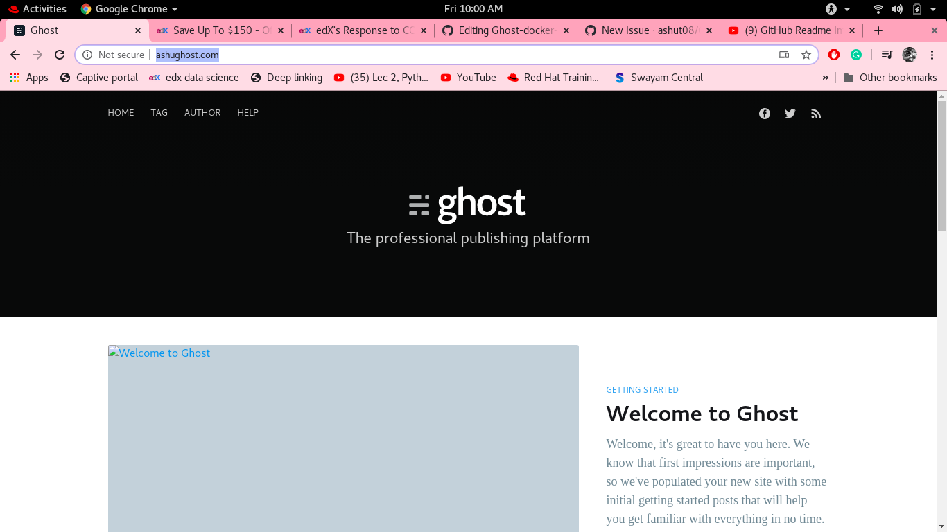 GitHub - ashut08/Ghost-docker-image: Setup of Ghost and Docker