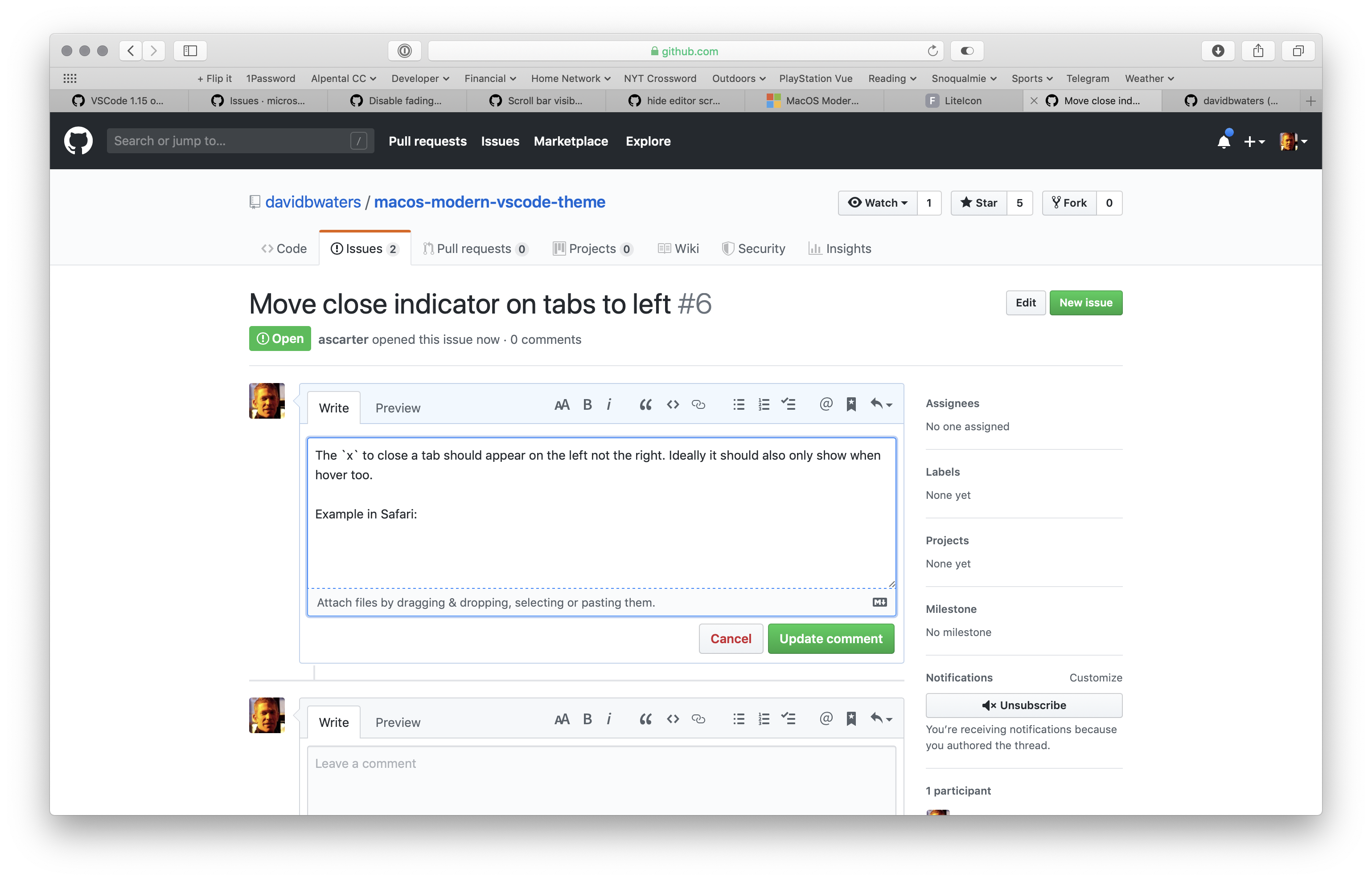 Move close indicator on tabs to left · Issue #6 · davidbwaters/macos ...