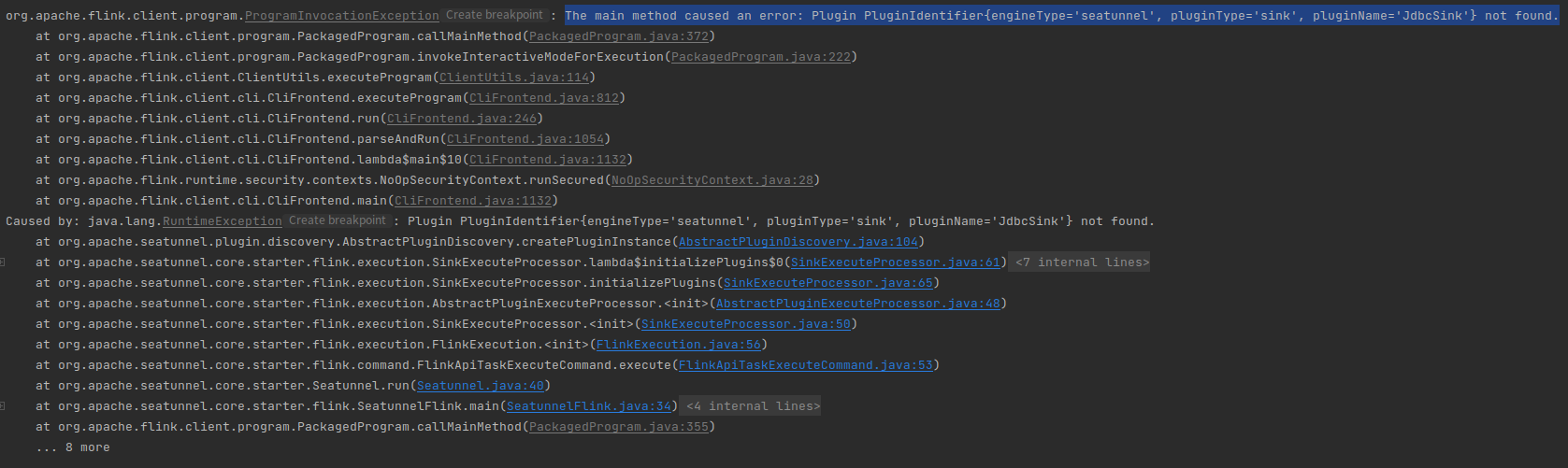 [Bug] [seatunnel-connectors-v2 /connector-jdbc] Plugin PluginIdentifier ...