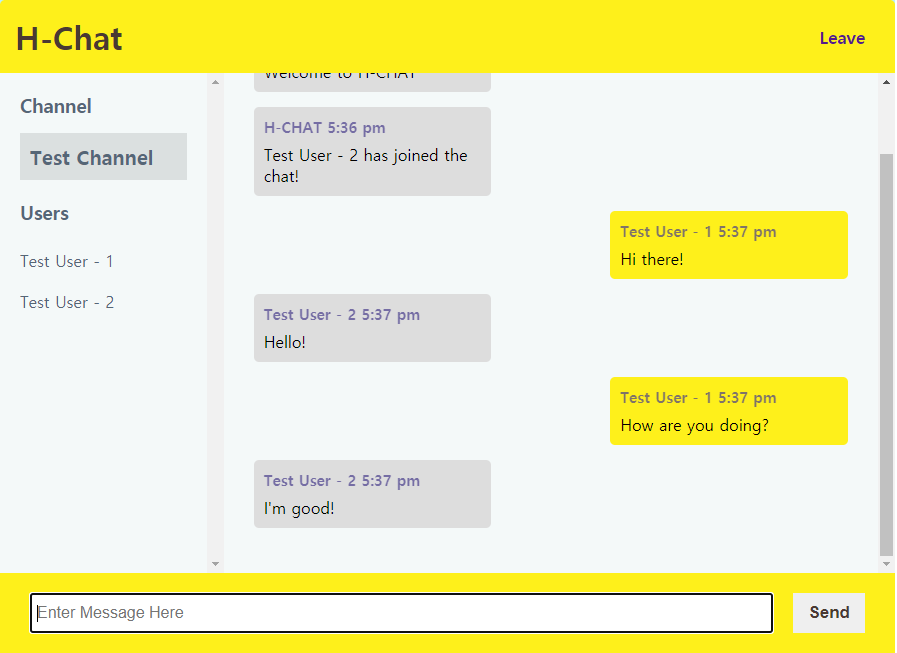 GitHub hongsikeom/hchat Realtime Chat web server