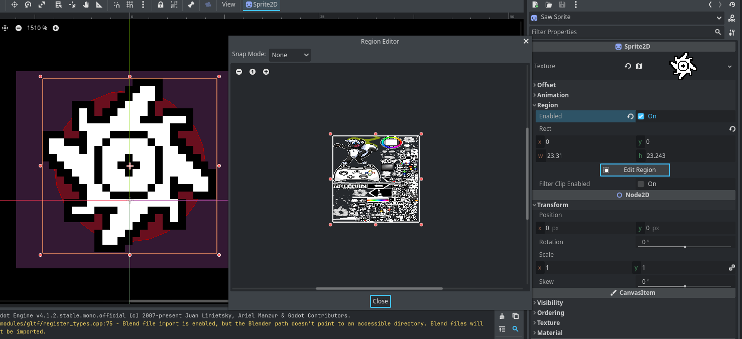 The whole CompressedTexture2D is rendered instead of the correct Atlas ...
