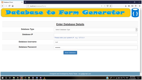 GitHub - rtiwari95/database2form: CRUD form using database structure.