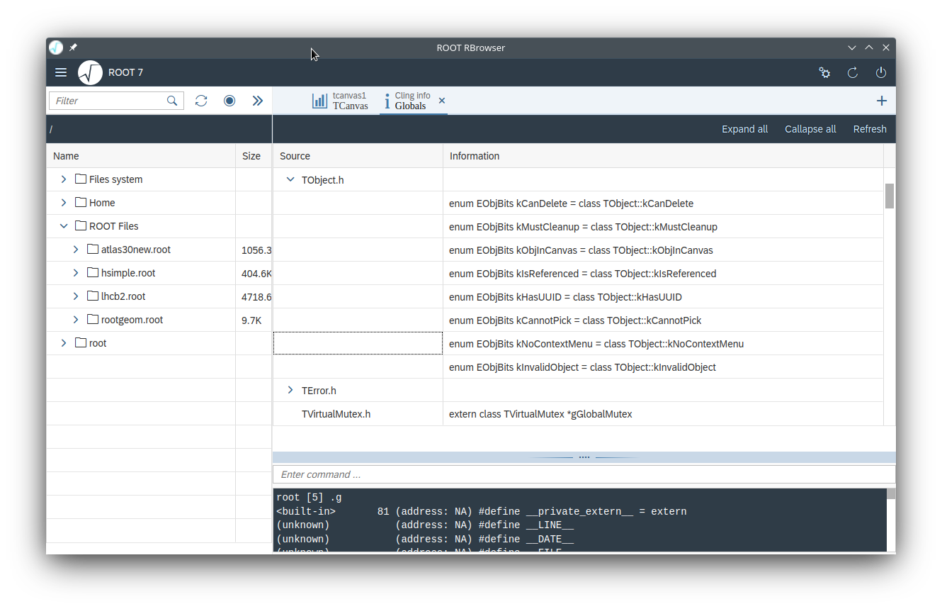 Provide cling globals list in special RBrowser widget by linev · Pull