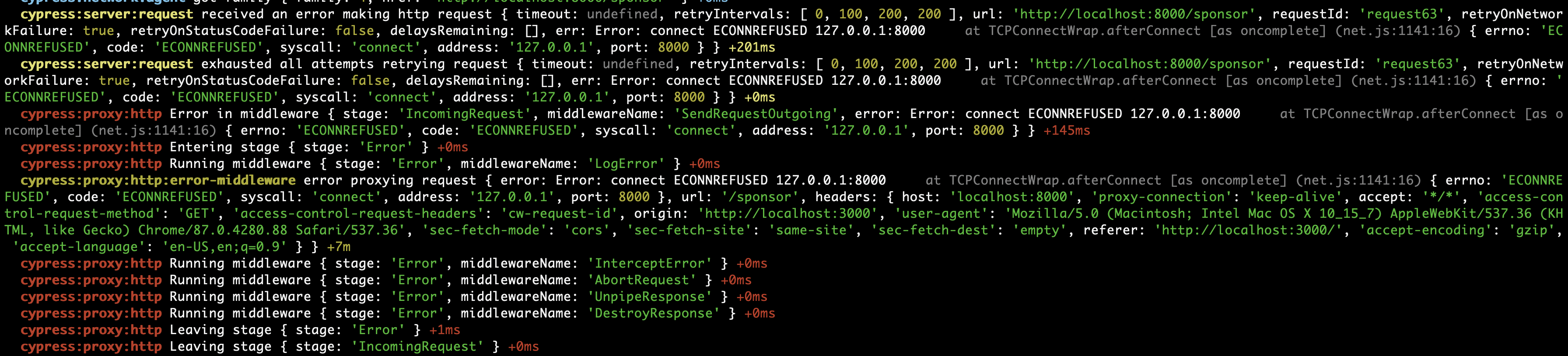 cy.intercept with dynamic stubbing always sends the request to the ...