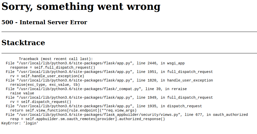Getting "KeyError login" with Keycloak & Superset · Issue 1348